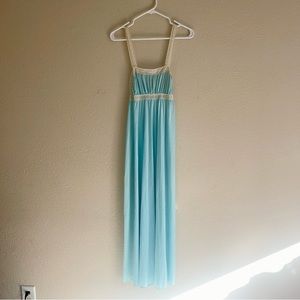 Lorraine Vintage Blue Maxi Floor Length Lace Nightgown